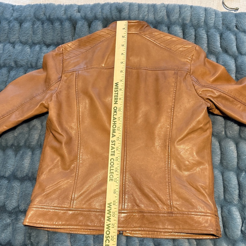 Bernardo Cognac Leather Moto Jacket - Picture 15 of 15